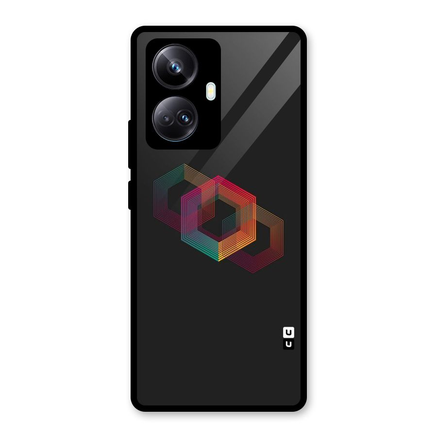 Tri-hexa Colours Glass Back Case for Realme 10 Pro Plus
