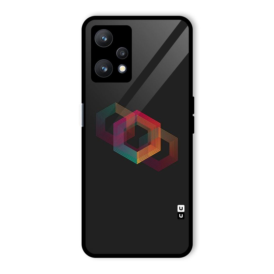 Tri-hexa Colours Glass Back Case for Realme 9 Pro 5G