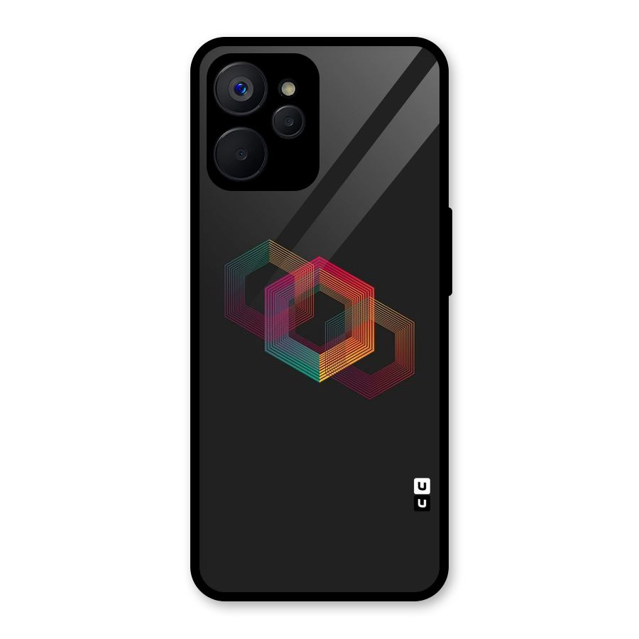 Tri-hexa Colours Glass Back Case for Realme 9i 5G