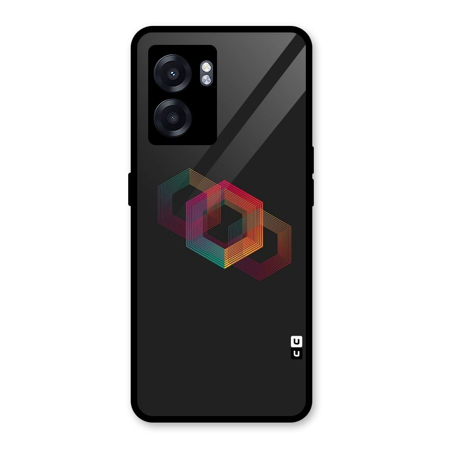 Tri-hexa Colours Glass Back Case for Realme Narzo 50 5G