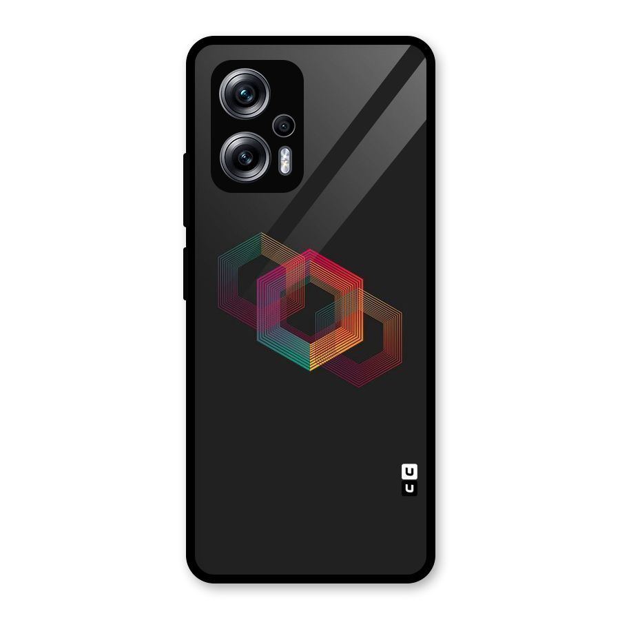 Tri-hexa Colours Glass Back Case for Redmi K50i