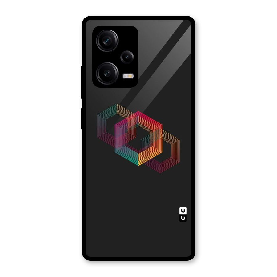 Tri-hexa Colours Glass Back Case for Redmi Note 12 Pro