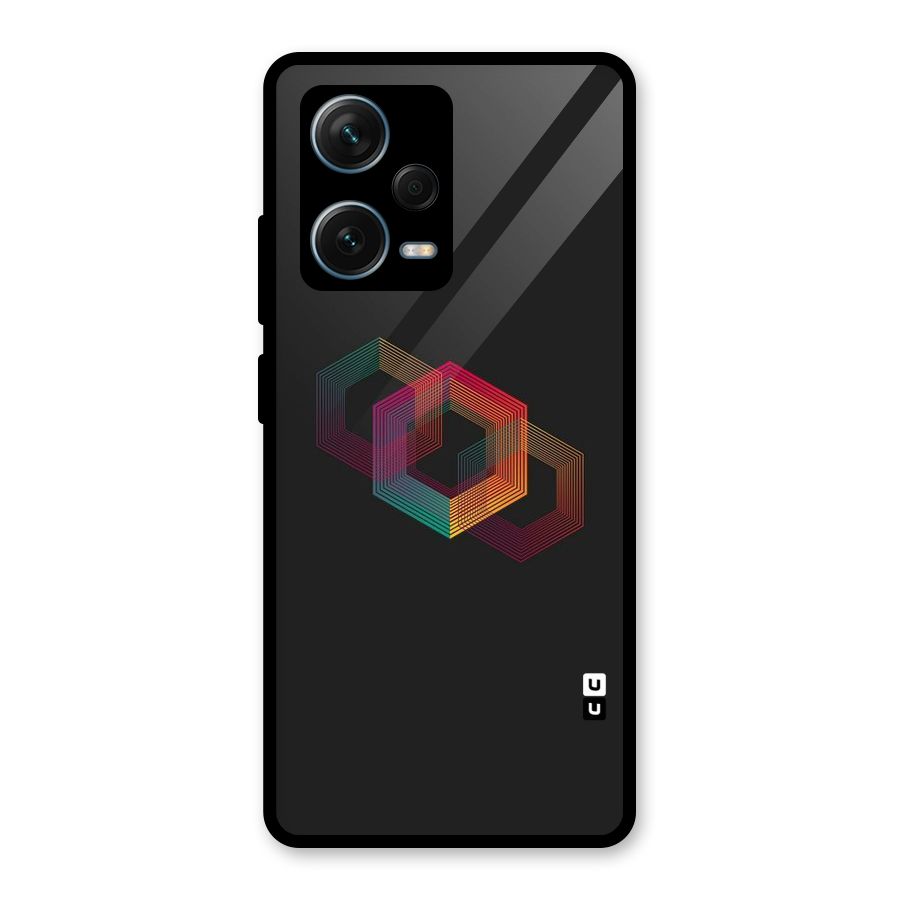 Tri-hexa Colours Glass Back Case for Redmi Note 12 Pro Plus 5G