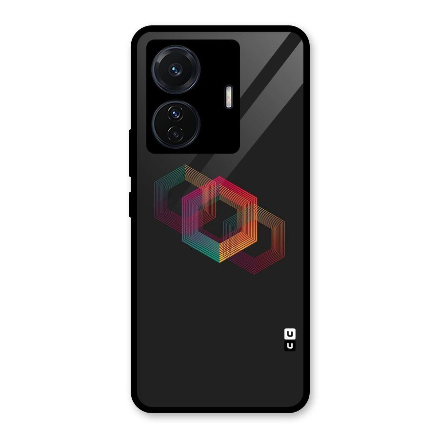 Tri-hexa Colours Glass Back Case for Vivo T1 Pro