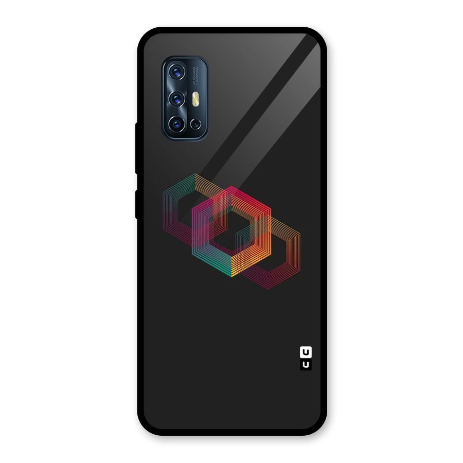 Tri-hexa Colours Glass Back Case for Vivo V17