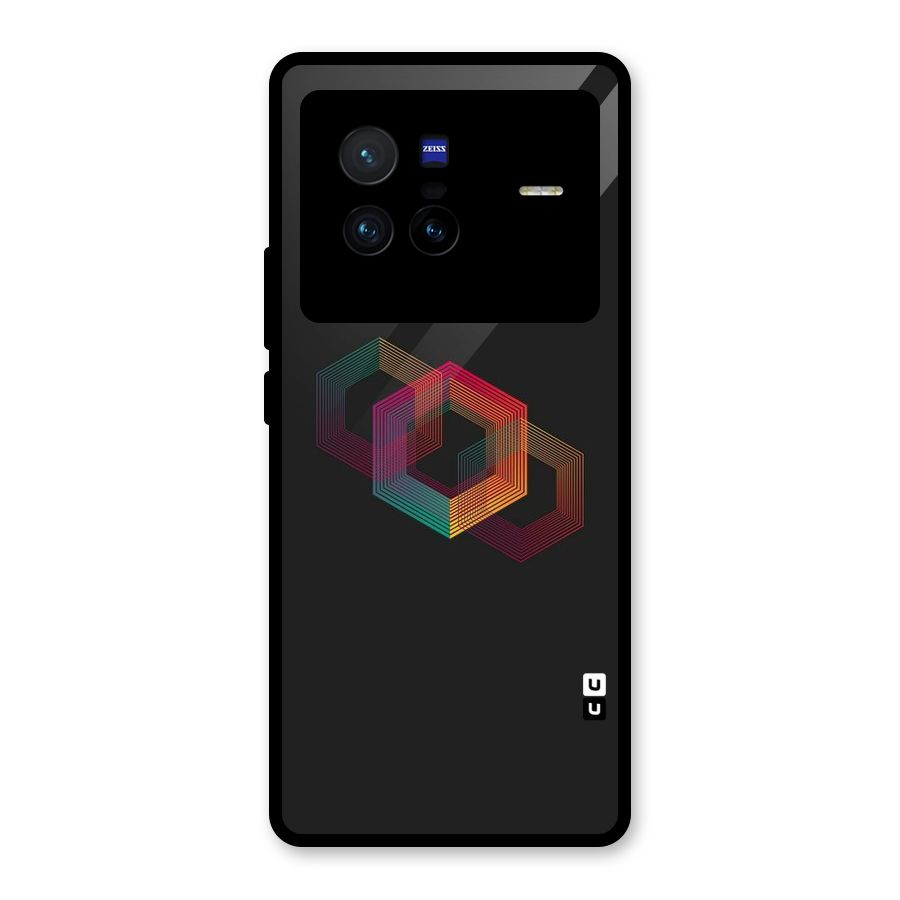 Tri-hexa Colours Glass Back Case for Vivo X80