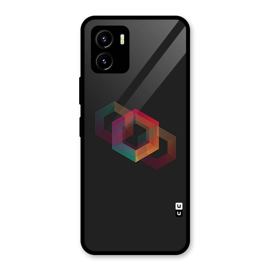 Tri-hexa Colours Glass Back Case for Vivo Y15s