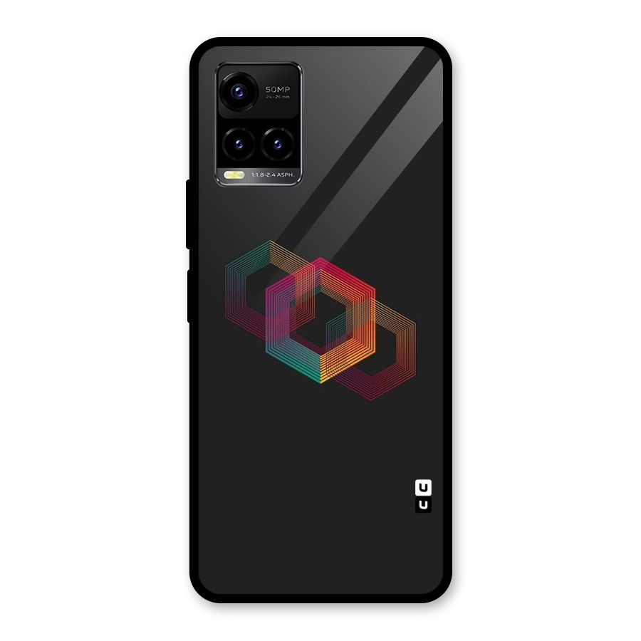Tri-hexa Colours Glass Back Case for Vivo Y21A