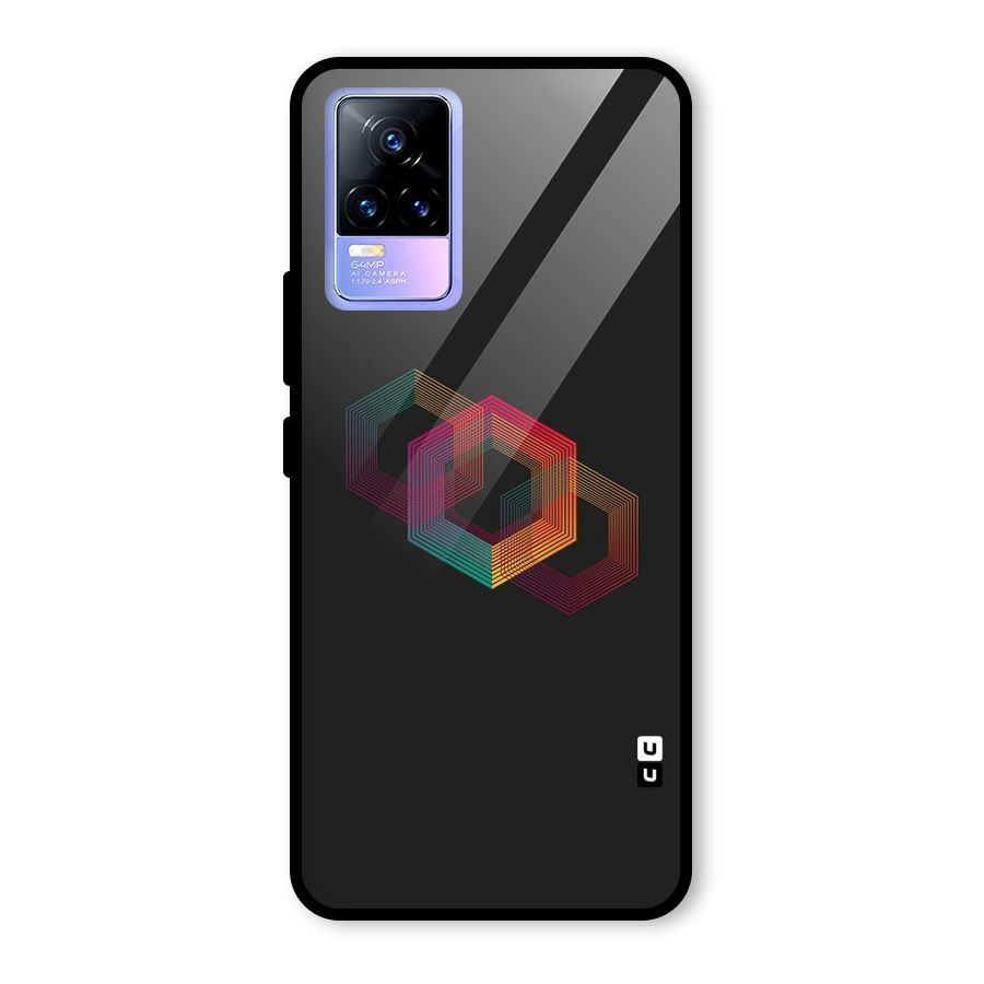 Tri-hexa Colours Glass Back Case for Vivo Y73