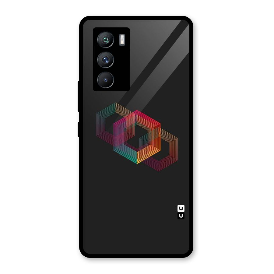 Tri-hexa Colours Glass Back Case for Vivo iQOO 9 SE