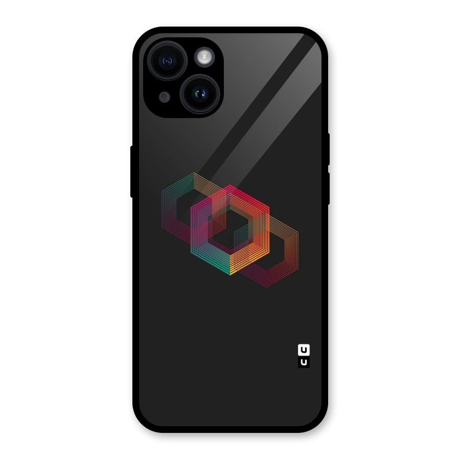 Tri-hexa Colours Glass Back Case for iPhone 14