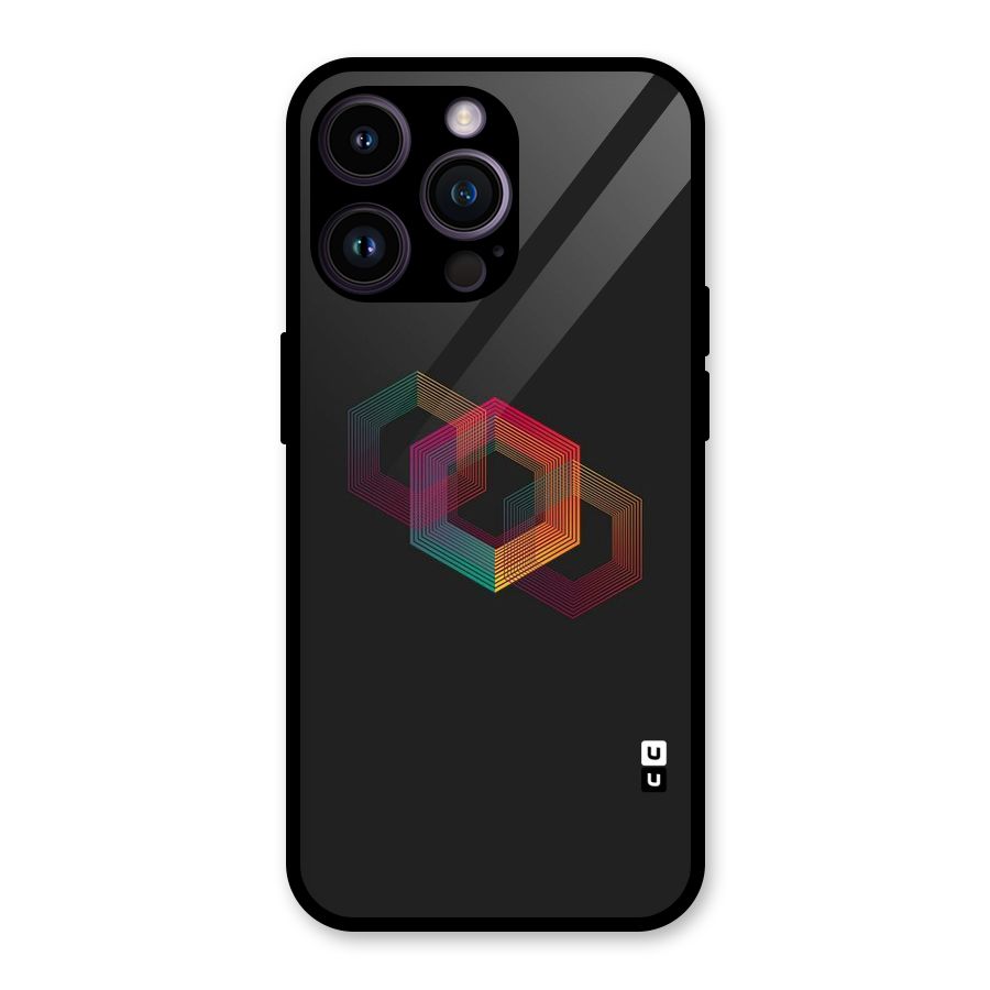 Tri-hexa Colours Glass Back Case for iPhone 14 Pro Max