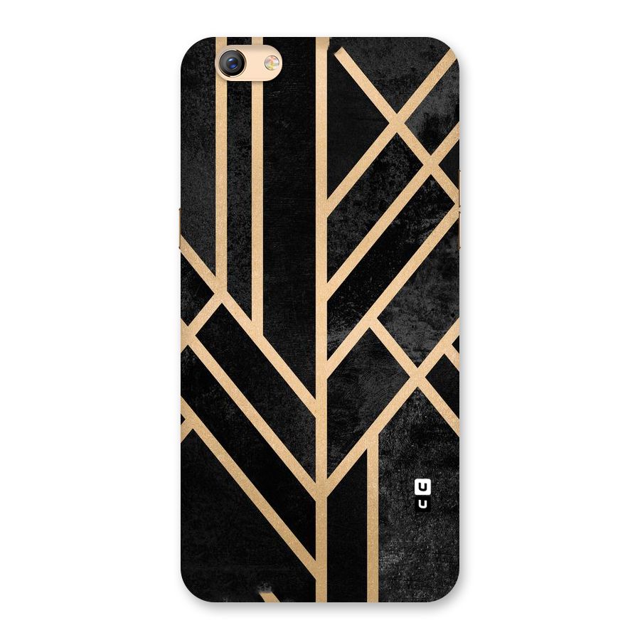 Tri Lines Gold Back Case for Oppo F3 Plus