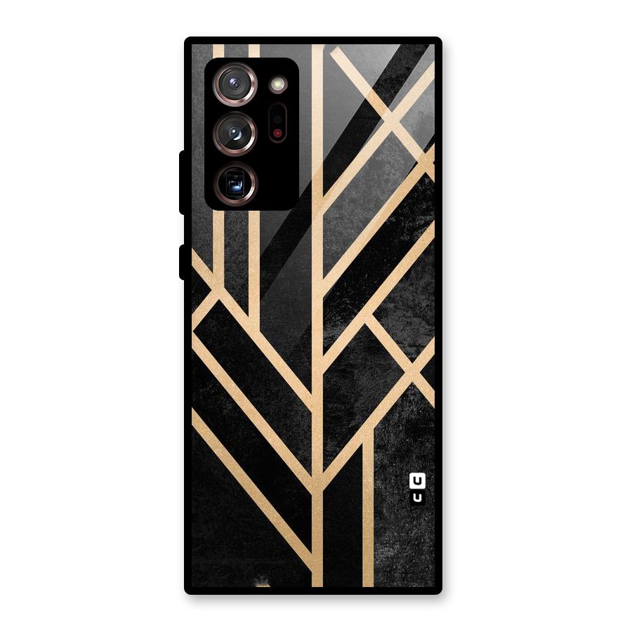 Tri Lines Gold Glass Back Case for Galaxy Note 20 Ultra 5G