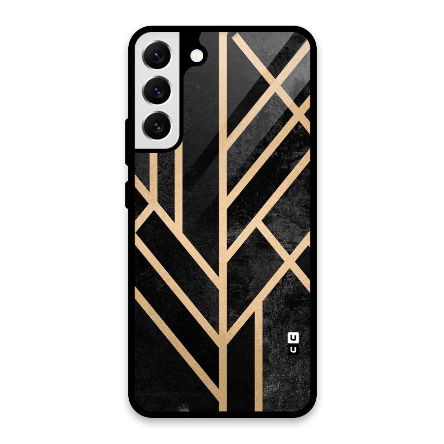 Tri Lines Gold Glass Back Case for Galaxy S22 Plus 5G