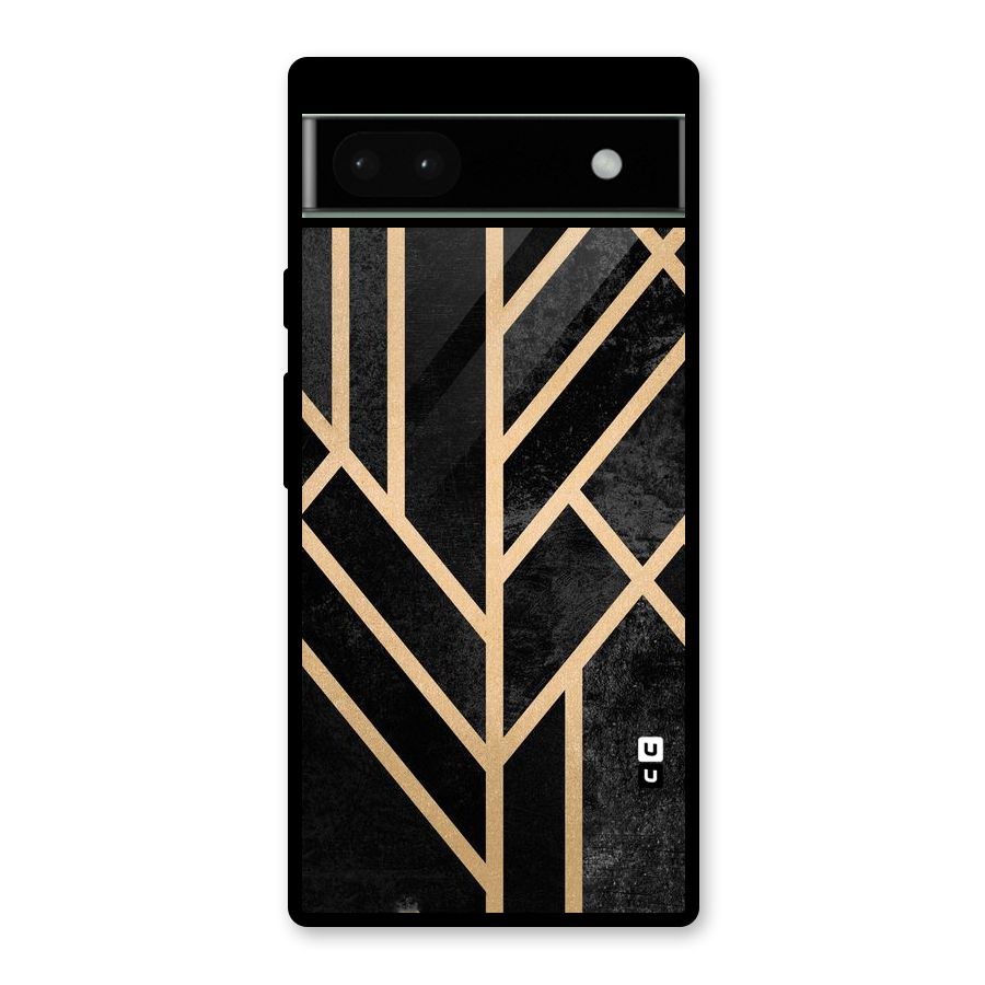 Tri Lines Gold Glass Back Case for Google Pixel 6a