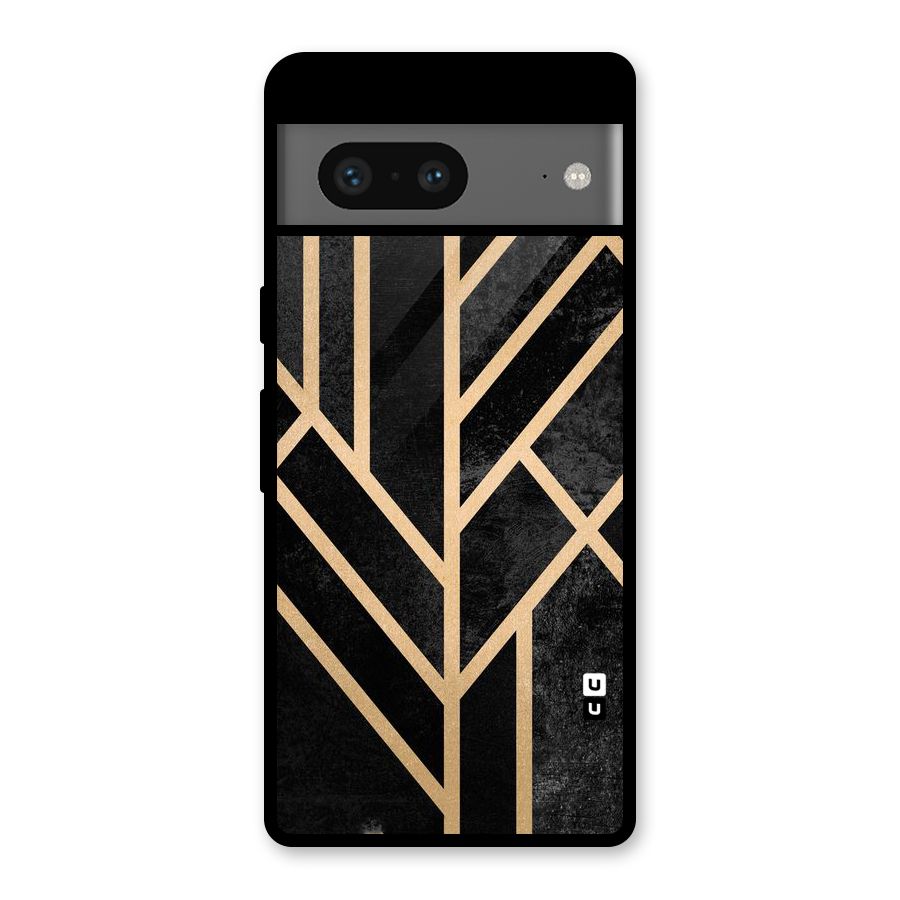 Tri Lines Gold Glass Back Case for Google Pixel 7
