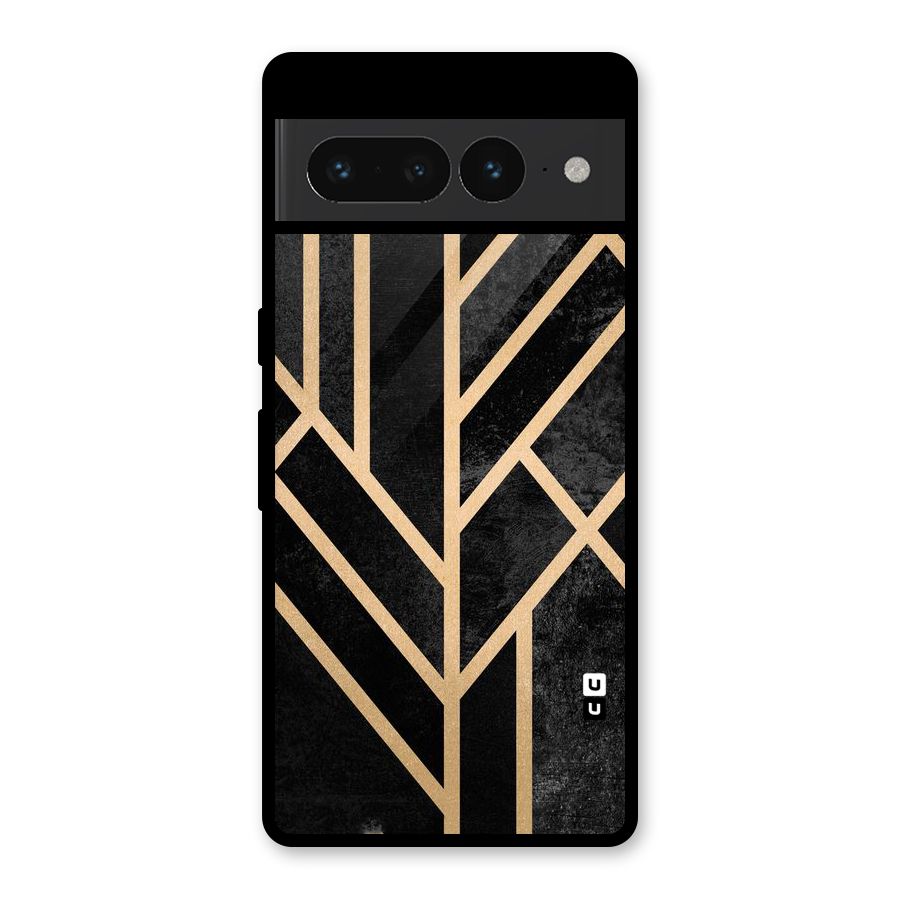 Tri Lines Gold Glass Back Case for Google Pixel 7 Pro