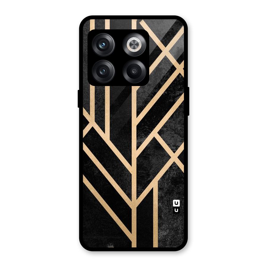 Tri Lines Gold Glass Back Case for OnePlus 10T