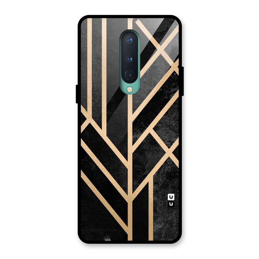 Tri Lines Gold Glass Back Case for OnePlus 8