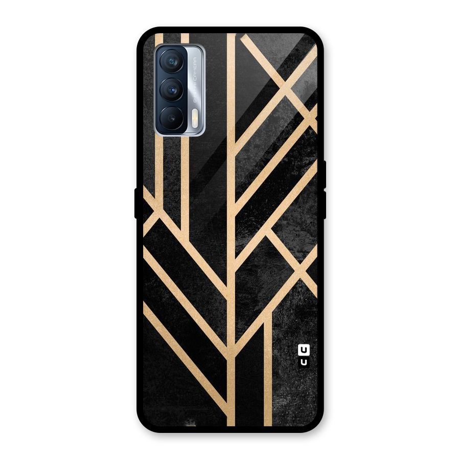 Tri Lines Gold Glass Back Case for Realme X7