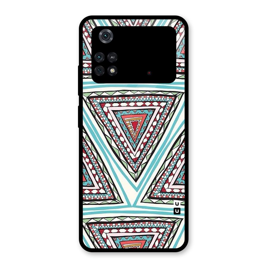 Triangle Abstract Mode Glass Back Case for Poco M4 Pro 4G