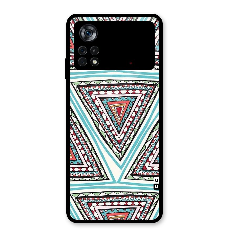 Triangle Abstract Mode Glass Back Case for Poco X4 Pro 5G