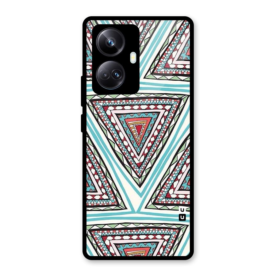 Triangle Abstract Mode Glass Back Case for Realme 10 Pro Plus