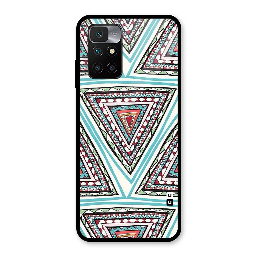 Triangle Abstract Mode Glass Back Case for Redmi 10 Prime