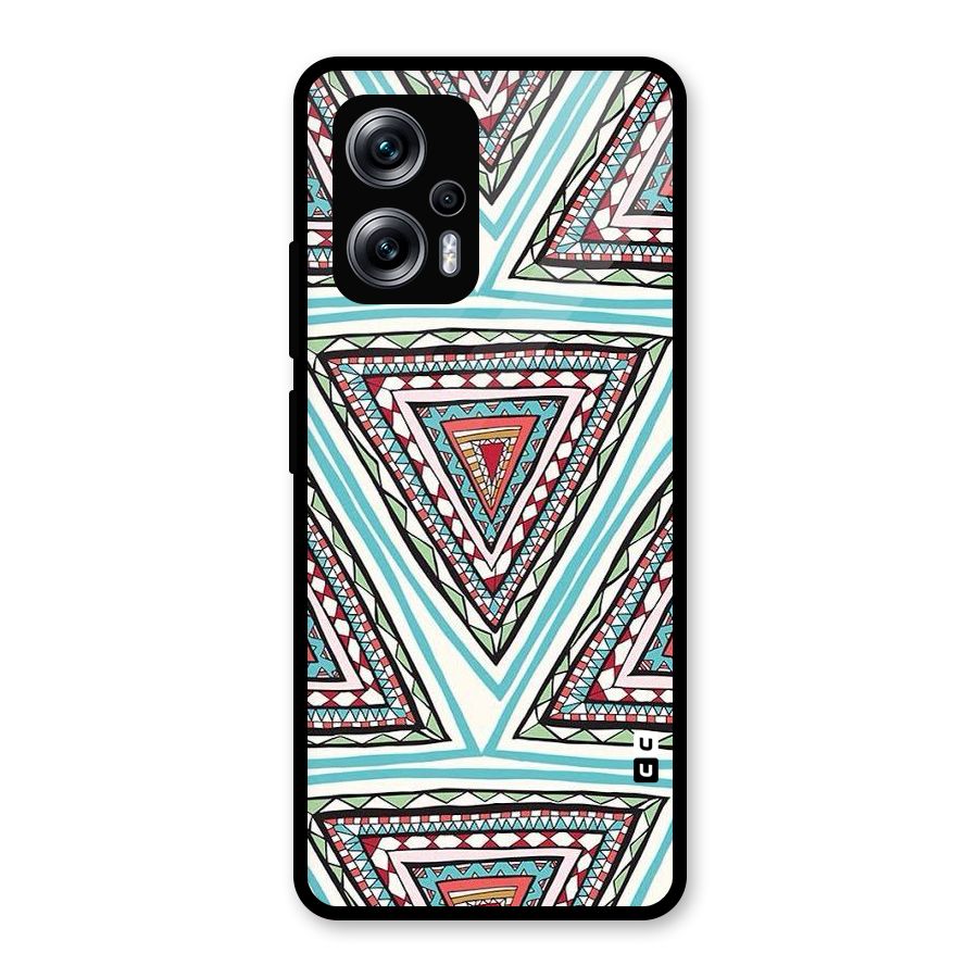 Triangle Abstract Mode Glass Back Case for Redmi K50i