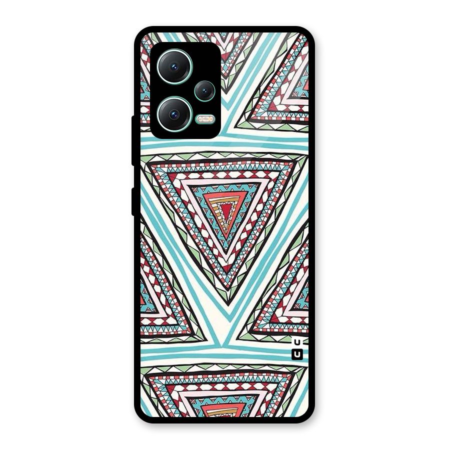 Triangle Abstract Mode Glass Back Case for Redmi Note 12 5G