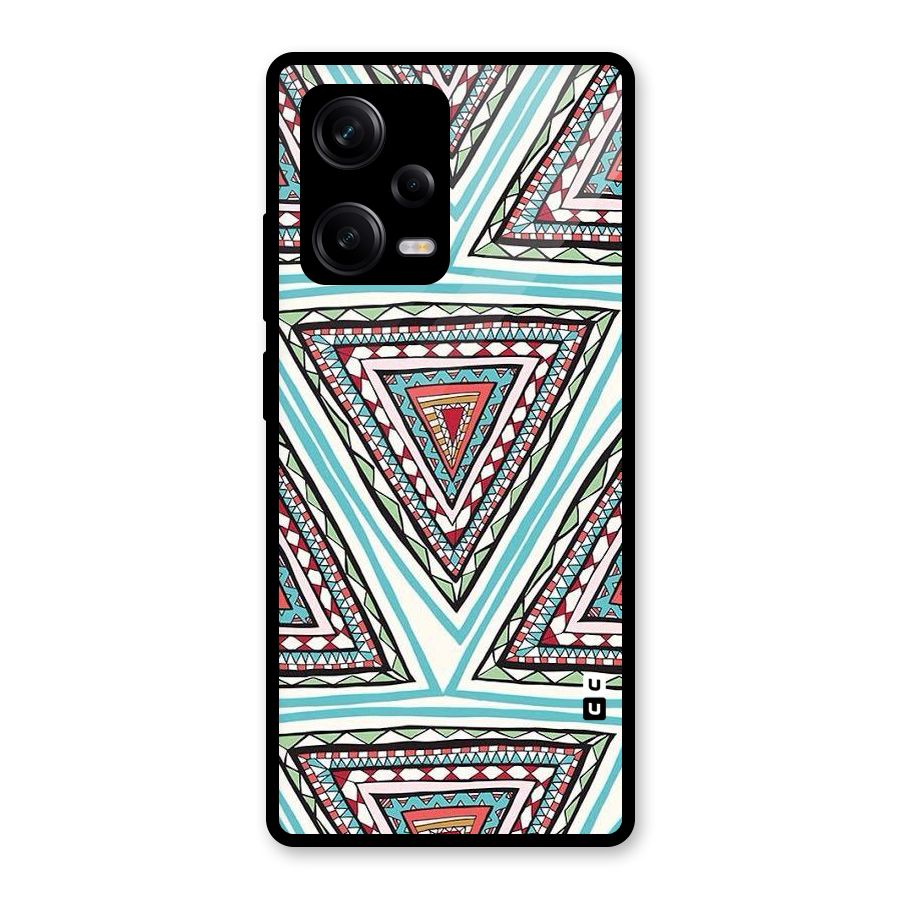 Triangle Abstract Mode Glass Back Case for Redmi Note 12 Pro