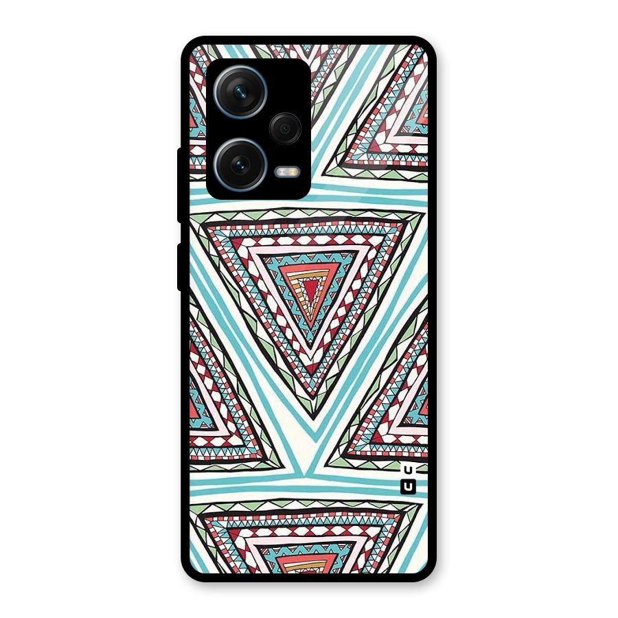 Triangle Abstract Mode Glass Back Case for Redmi Note 12 Pro Plus 5G