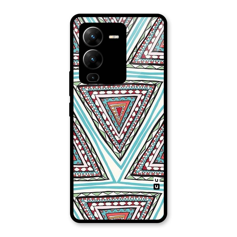 Triangle Abstract Mode Glass Back Case for Vivo V25 Pro