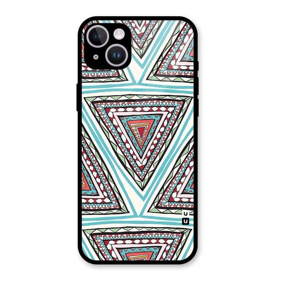 Triangle Abstract Mode Glass Back Case for iPhone 14 Plus