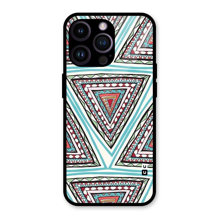 Triangle Abstract Mode Glass Back Case for iPhone 14 Pro Max