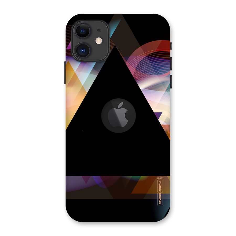 Triangle Black Abstract Back Case for iPhone 11 Logo Cut