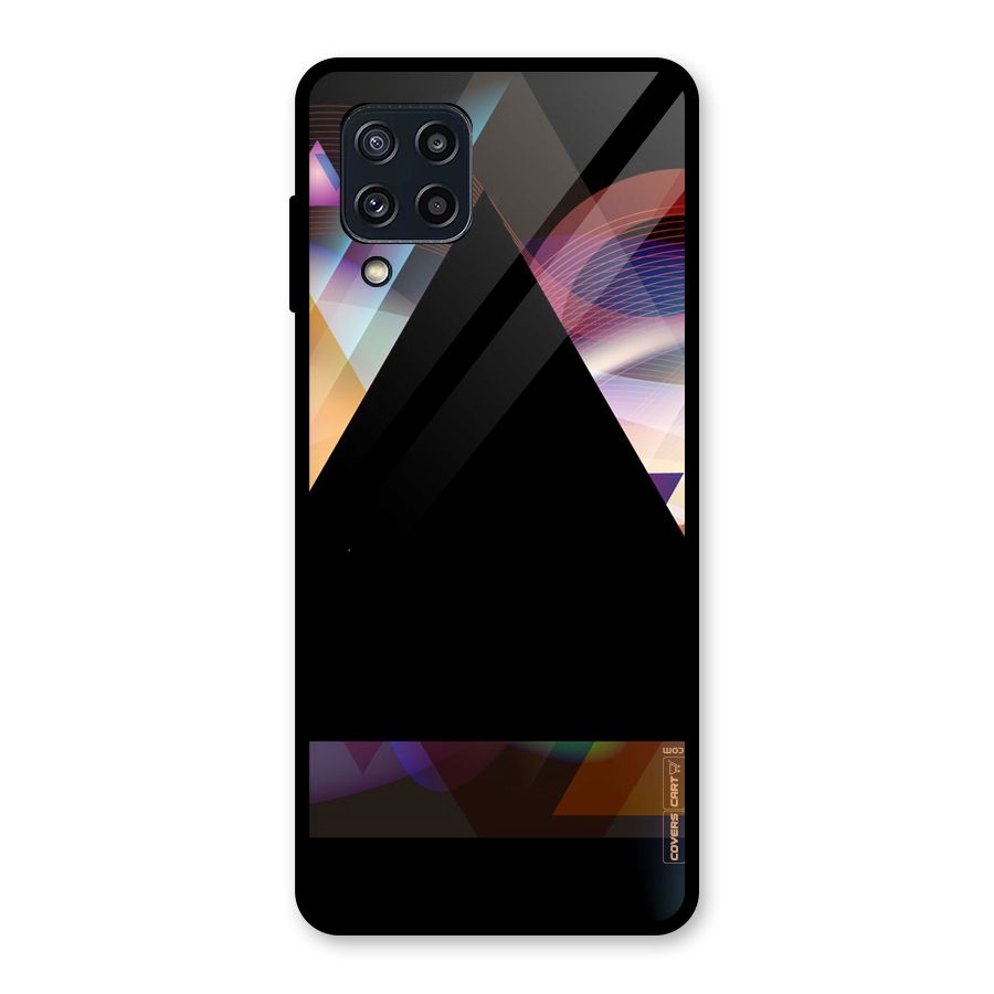 Triangle Black Abstract Glass Back Case for Galaxy M32