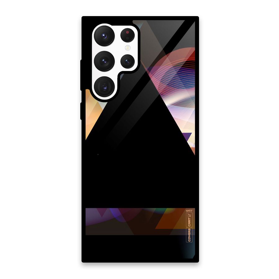 Triangle Black Abstract Glass Back Case for Galaxy S22 Ultra 5G