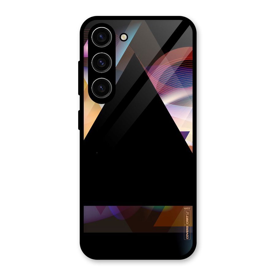 Triangle Black Abstract Glass Back Case for Galaxy S23