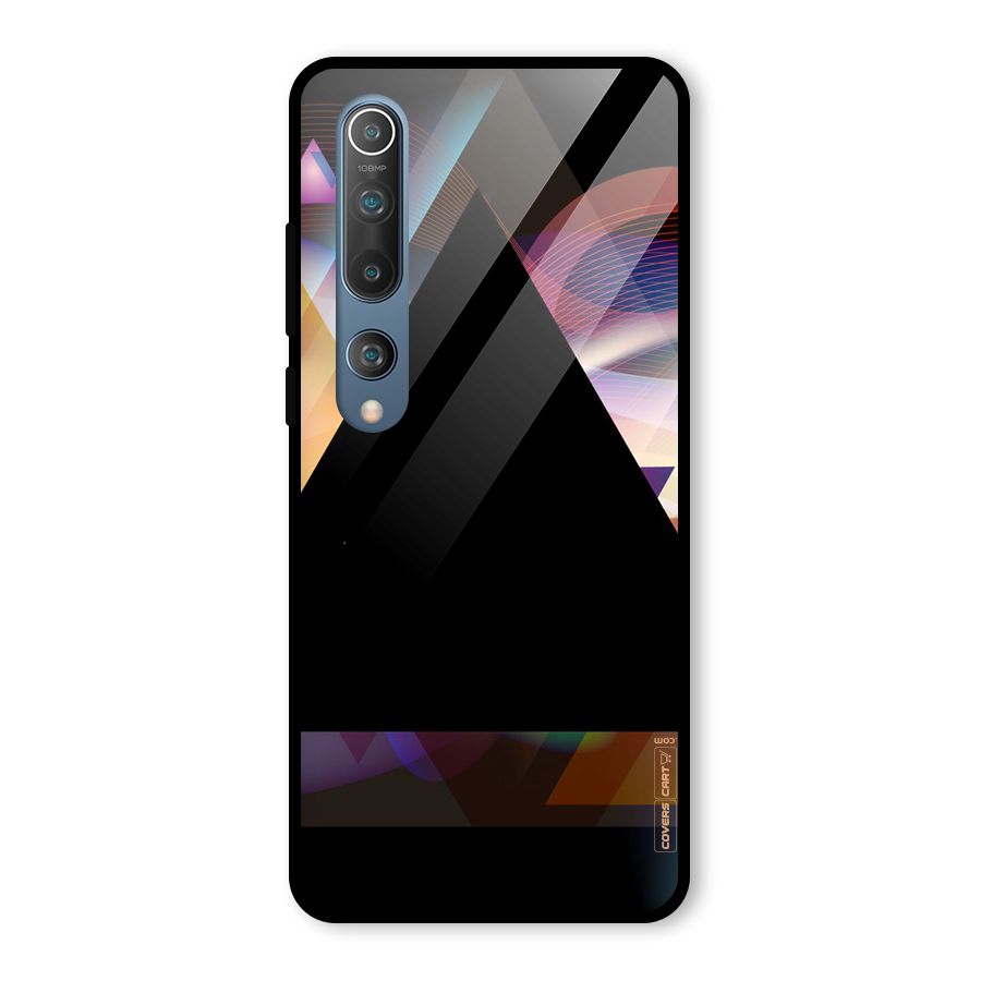 Triangle Black Abstract Glass Back Case for Mi 10