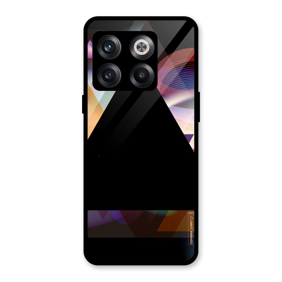 Triangle Black Abstract Glass Back Case for OnePlus 10T