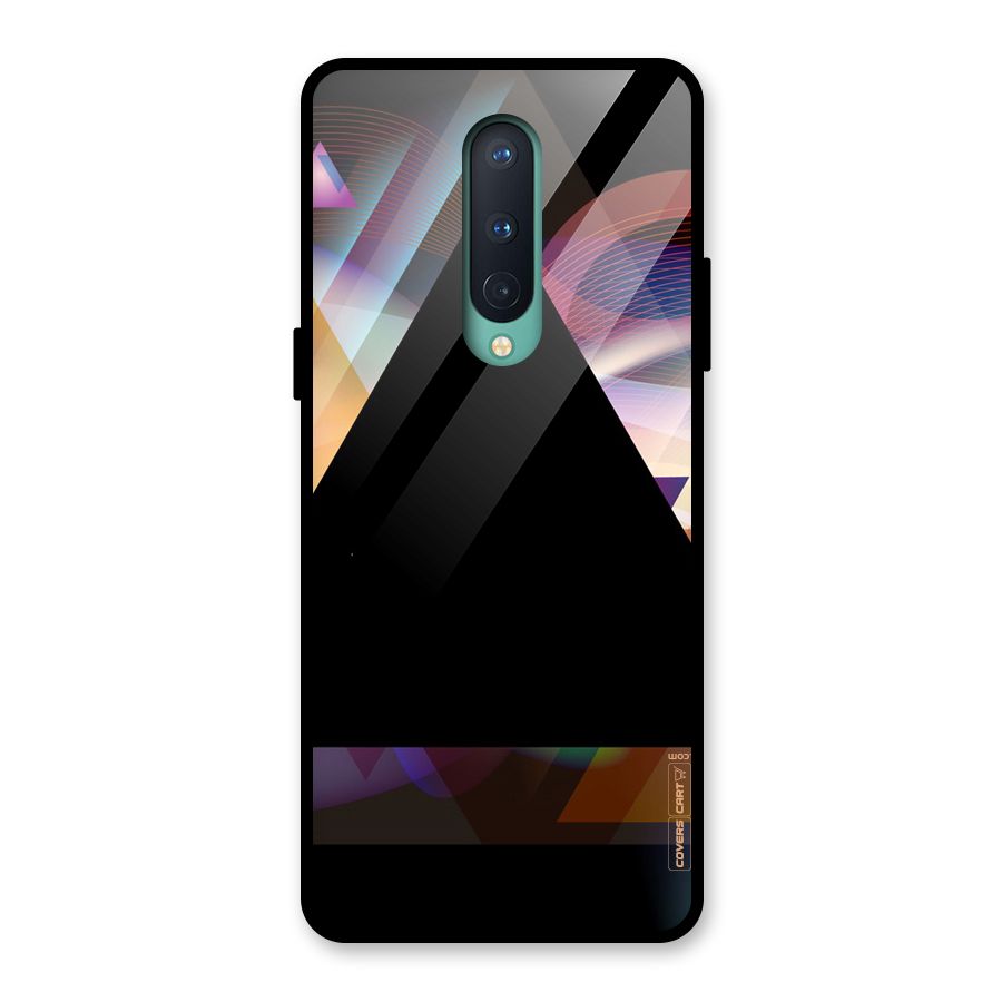 Triangle Black Abstract Glass Back Case for OnePlus 8