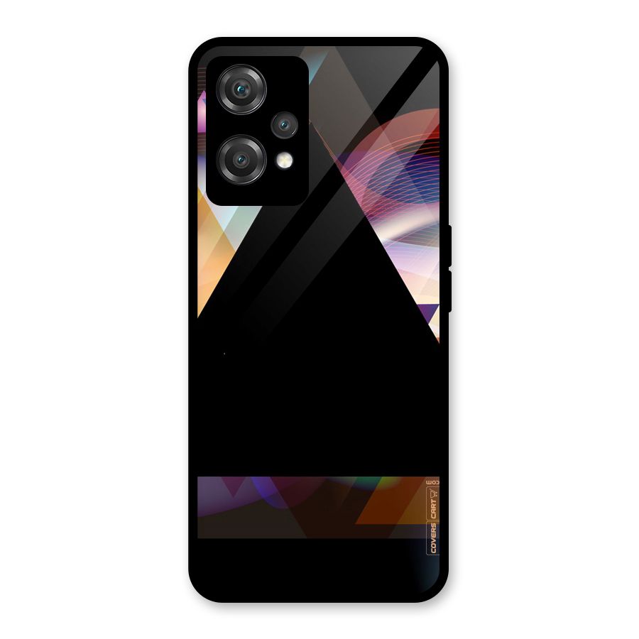 Triangle Black Abstract Glass Back Case for OnePlus Nord CE 2 Lite 5G