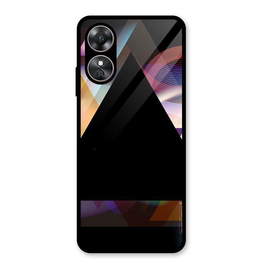 Triangle Black Abstract Glass Back Case for Oppo A17
