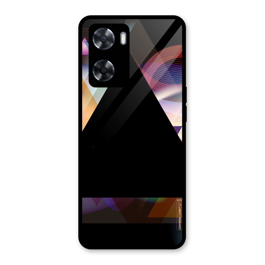 Triangle Black Abstract Glass Back Case for Oppo A57 2022