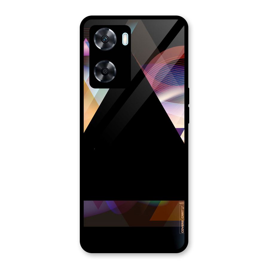 Triangle Black Abstract Glass Back Case for Oppo A77