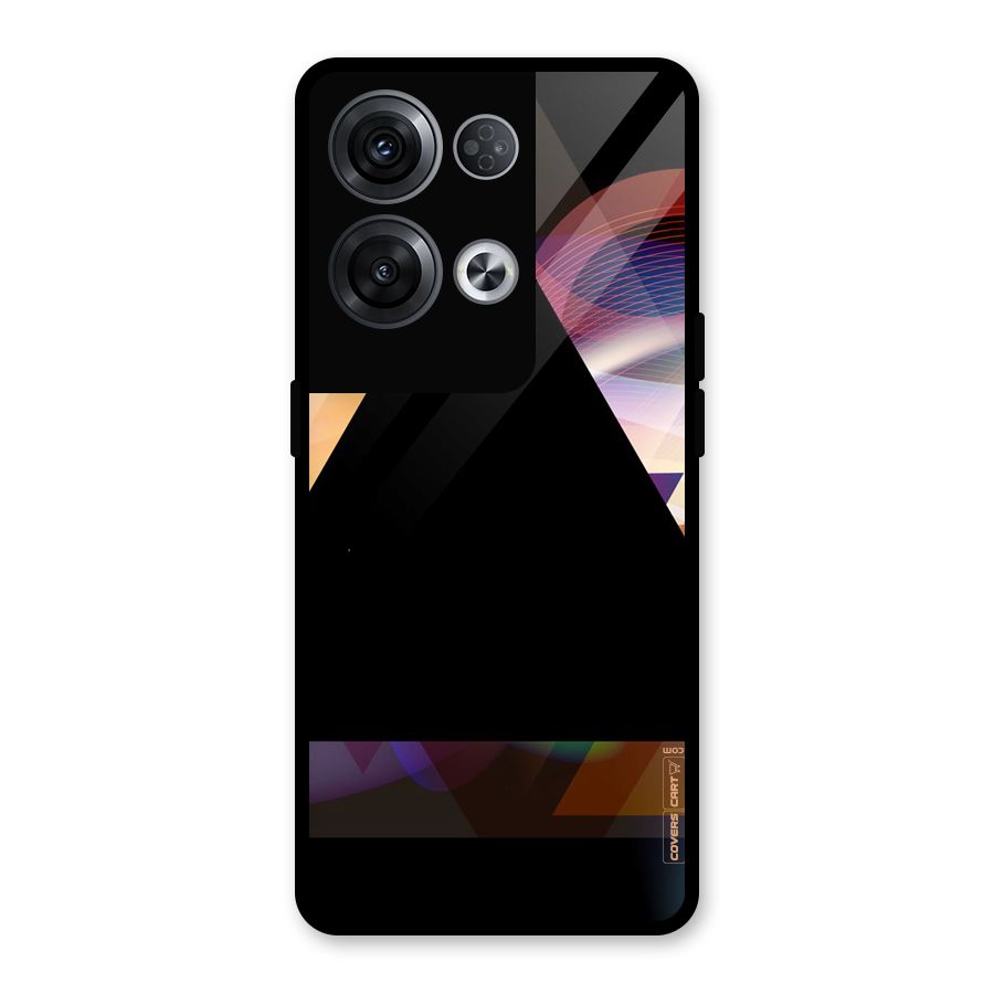 Triangle Black Abstract Glass Back Case for Oppo Reno8 Pro 5G