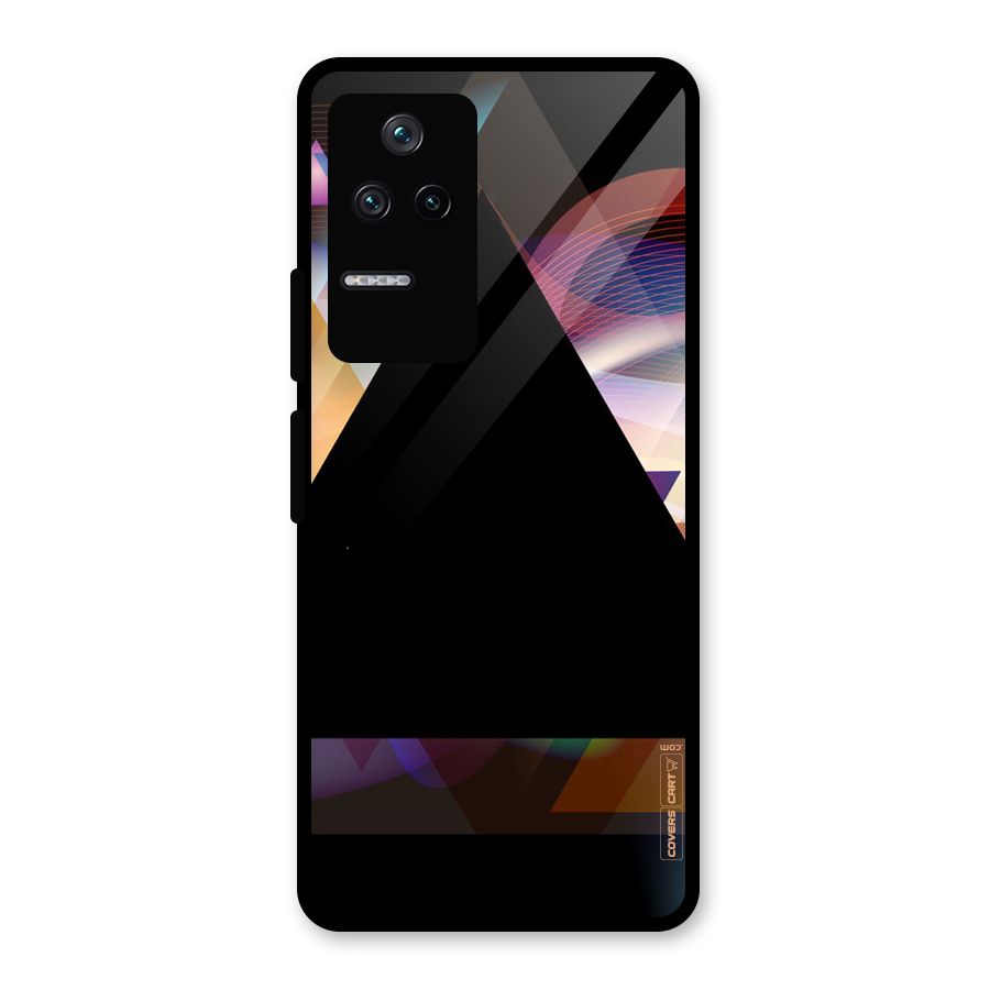 Triangle Black Abstract Glass Back Case for Poco F4 5G