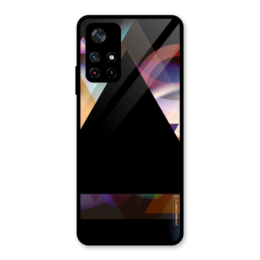 Triangle Black Abstract Glass Back Case for Poco M4 Pro 5G